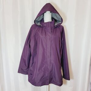 Eddie Bauer Weatheredge Hooded Coat Jacket Womens 2X Purple All Weather